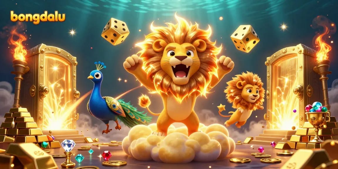 Bongdalu engages players with thrilling casino dynamics surrounded by shining gold elements.