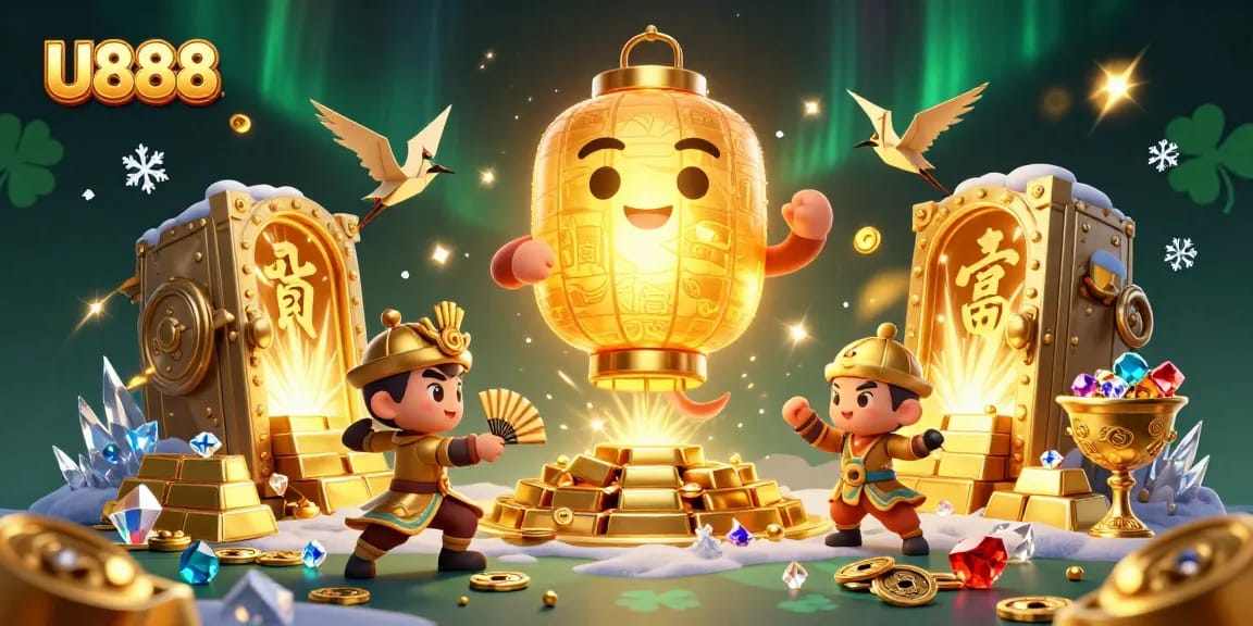 Experience the thrill of U888’s casino magic with vibrant characters and dazzling treasures!