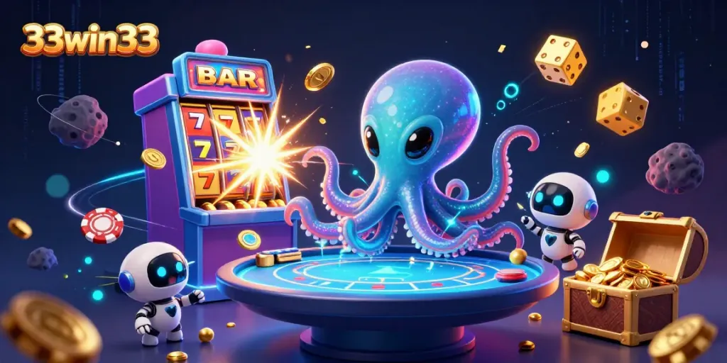 Experience the thrilling gameplay at 33win33 with an exciting alien poker scene bursting with winnings!