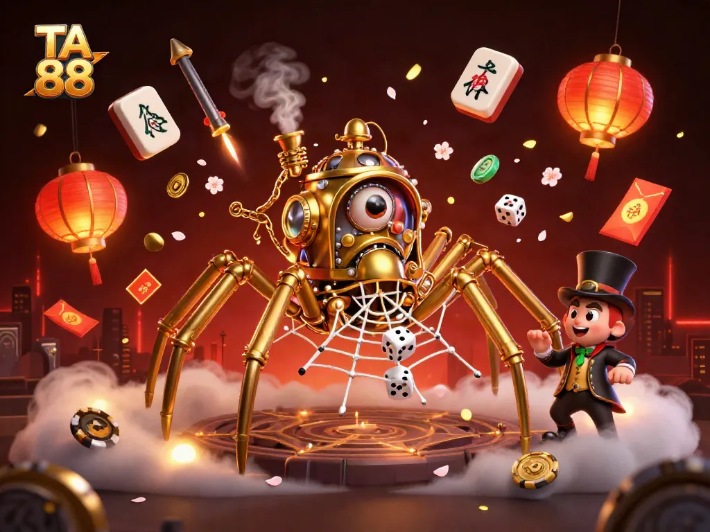 Engage in thrilling gameplay at TA 88 with a vibrant 3D steampunk scene depicting luck and chance.