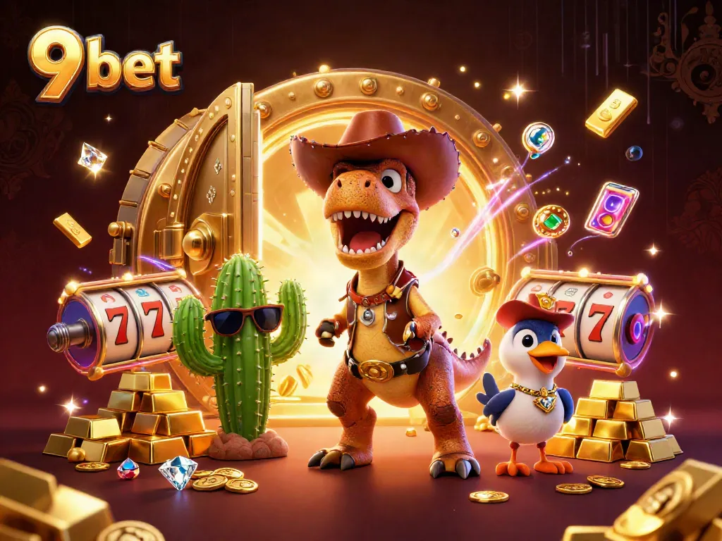 Win at 9 bet with lively dinosaur characters in an action-packed casino environment