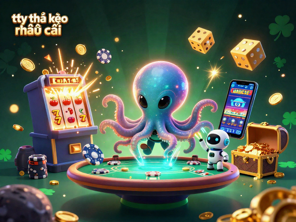 Experience the dynamic world of tỷ lệ kèo nhà cái with an alien octopus and casino action.