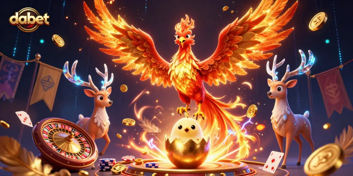 Join the dabet gaming experience with vibrant phoenix and casino elements amidst thrilling gameplay.
