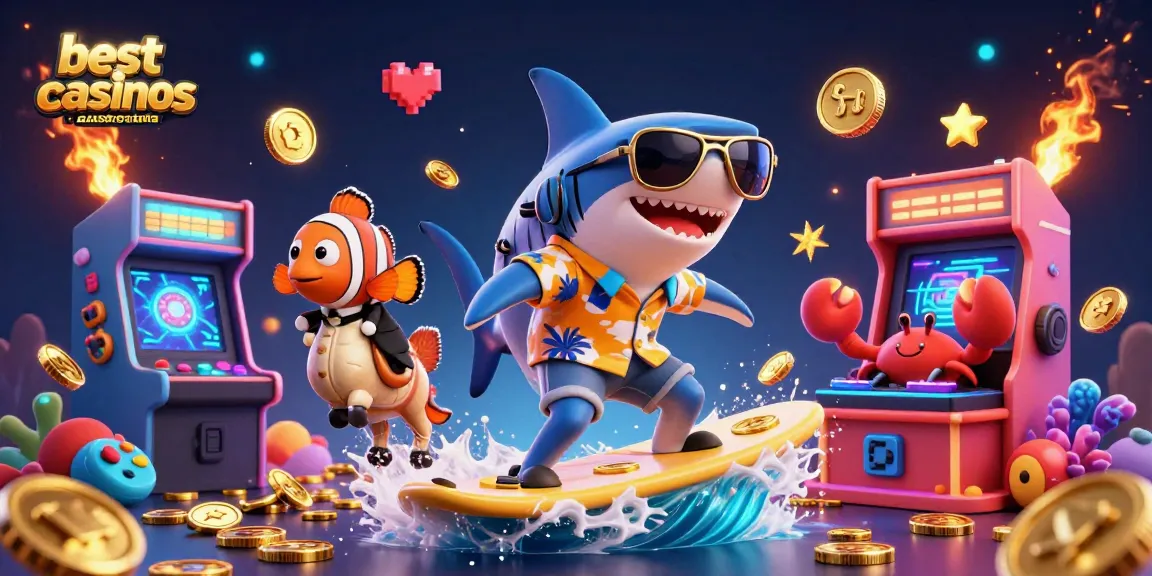 Experience the excitement at the best online casinos in Australia with vibrant characters and playful casino elements.